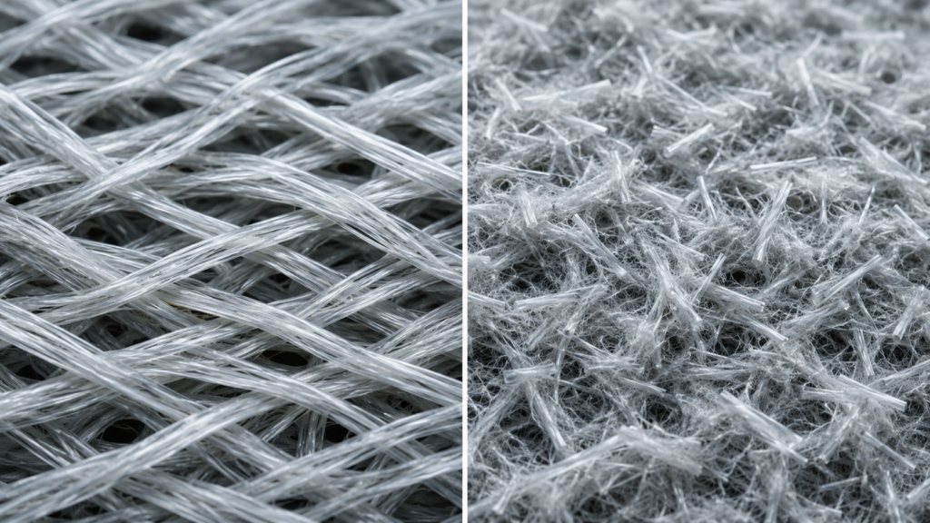 Continuous filament geotextile fiber structure compared with staple fiber geotextile